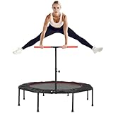 LIFERUN Mini Trampolin Indoor Erwachsene Ø128cm, Fitness Trampoline...