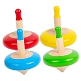 KOMBIUDA 4pcs Kinder Holz Gyros Rotieren Kyro -Spielzeug Home School Gyro...