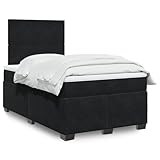 qohoio Boxspringbett mit Matratze Schwarz 120x190 cm Bett Boxspringbett...