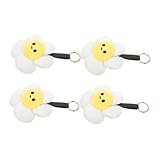 UPKOCH 4 Stück Flauschige Sonnenblumen Schlüsselanhänger aus Plüsch...