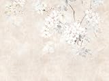 Livingwalls Fototapete Blumen in Beige, Creme, Grau - hochwertige...