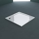 doporro Duschtasse Duschwanne 90x90x4 flach aus Acryl in Weiß...