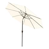 Sonnenschirm Ø 270cm Mit UV50+ Schutz, Wasserabweisend, Gartenschirm Mit...