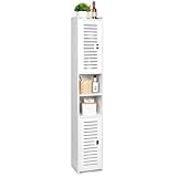 AIIKTOTA Badezimmerschrank, freistehender Aufbewahrungsschrank mit Tür und...