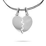 inSCINTILLE Dolci Metà Partnerkette Herz geteilt aus 925 Sterlingsilber...