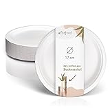 wisefood Zuckerrohr Teller - 100 Stück flache Bagasse Einwegteller rund...