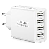 USB Ladegerät Mehrfach, 25W/5A USB Stecker Mehrfach Schnellladegerät U-SB...
