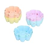 KIMISS 20 Stück Blumenförmige Silikon-Cupcake-Backformen –...