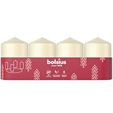 Bolsius - Adventszeit- Stumpenkerze - elfenbein - 6cm - 4-Pack - Dekorative...