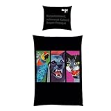 TexIdea Wende Bettwäsche-Set Die DREI Fragezeichen 135 x 200 cm 80 x 80...