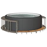 IKAYAA Whirlpool Umrandung mit Stauraum Poolumrandung Witterungsbeständig...