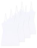 Comfneat Damen 4-Pack Spaghetti Tops Slim-Fit Verstellbare Träger Camisole...
