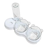 KESOTO Katzen 3 in 1 Futterspender Wasserspender Doppelschale Trinkbrunnen...