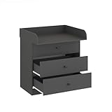 KOMTO Wickelkommode mit Schubladen - Baby Kommode mit Wickelaufsatz,...