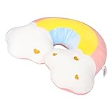 SOLUSTRE Regenbogenförmiges Dekoratives Kissen Flauschiges Plüschkissen...
