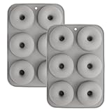 YXHZVON 2 Stück Silikon-Donut-Formen für 6 Donuts, Antihaftbeschichte...