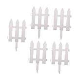 DOITOOL 5 Sätze Teiliges Kunststoff Gartenzaun Weiß Dekorativer Outdoor...