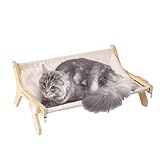 Hängematte für Haustiere – Katzen-Fenstersitz aus Holz | Waschbare...