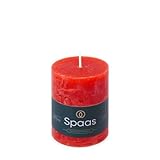 Spaas Rustik-Stumpenkerze, 70/95 mm, 35h, rot