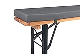 TexDeko® Bierbankauflage gepolstert 220x25x4cm XL für Bierzeltgarnitur...
