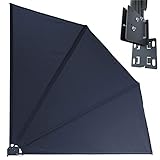QUICK STAR Sichtschutz Fächer 140x140cm Anthrazit Easy Mount Wandplatte...