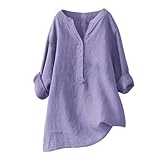 Damen-T-Shirt mit Knopfleiste, lässig, Musselin-Bluse, Revers, einreihig,...