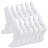 taonganui 6 Paare Weiße Socken Unisex, 36-40 Sportsocken Baumwolle...