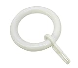 GARDINIA Gardinenringe für Gardinenstangen Ø 28 mm, Mit Gardinenhaken, 10...