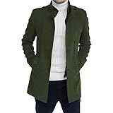 Herren Slim Fit Wollmischung Trenchcoat Casual Mid Long Pea Coat Overcoat...