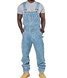 ORANDESIGNE Herren Denim Latzhose Overalls Männer Cargo Jeanshose Retro...