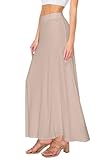 Langer Maxirock für Damen, hohe Taille, elastisches Band an der Taille,...
