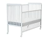 AT4 - Babybett Holz mit rollen 60x120 ESSENTIEL Weiß| Kinderbett |Mit...