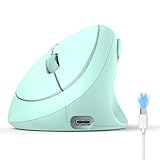 TECKNET Ergonomische Maus Bluetooth, Wiederaufladbar Maus Kabellos mit 3...