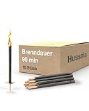 Hussala Diamond Wachsfackeln [10 Stück / 90 min] mit Holzstab und...