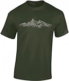 Baddery Wander Tshirt Herren : Alpengipfel - Kletter T-Shirt Männer -...