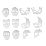 Garneck 12 Stück Diy Pulp Maske Blanko Handbemalbare Gesichtsmaske für...