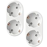 2PCS Doppelstecker für Steckdose Steckdosenadapter für Haus Büro Küche