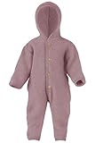 Engel Overall mit Kapuze, 100% Schurwolle Fleece, Natur, Gr. 50/56-86/92, 4...