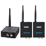 1Mii 3-in-1 Audio Sender Empfänger, Drahtlos Transmitter und 2 Receivers,...