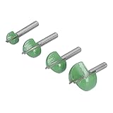 TICFOX Fictory Cove Box Router Bit Set, 4 Pcs Round Nose 2 Flute...