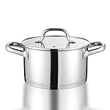 Herogo Kochtopf 24 cm, 5,6 L Edelstahl Suppentopf Induktion Topf mit...