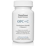 NatuGena OPC+C /Traubenkern-Extrakt + Vitamin C/ 90 Kapseln / 3 Monats...
