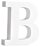 Rayher MDF-Buchstabe B, weiß, 9,5 x 11 cm, Stärke 2 cm, 3D-Buchstaben...