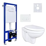 Hänge Wand WC mit Spülkasten, Vorwandelement, Schallschutz und...