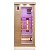 Dewello® Infrarotkabine Infrarotsauna Pierson 90x90 für 1 Person aus...