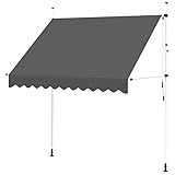 Einziehbare Markise Handbetrieben 250 cm Anthrazit - Textilgewebe mit...