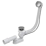 Badewanne Wannenablauf Ab-Überlaufgarnitur Länge 570 mm Metall Automat...