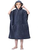 TOMEEK Handtuch Poncho mit Kapuzen Für Kinder Weich Strandponcho Teenager...
