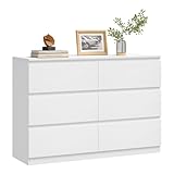 WOLTU Kommode mit 6 Schubladen, Sideboard Schubladenschrank für...