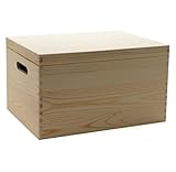 Holzfee Holzkiste mit Deckel/Kiste Holz groß 40x30x22 cm/Holzbox mit...